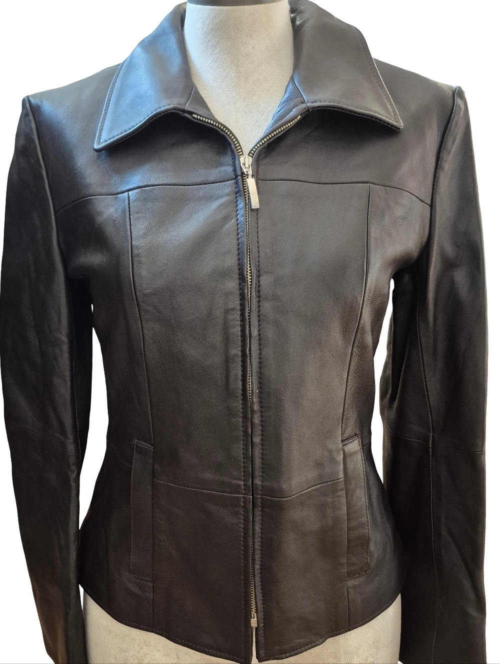 Boutique Of Leathers Womens Size 4 Zip Front Leather Jacket